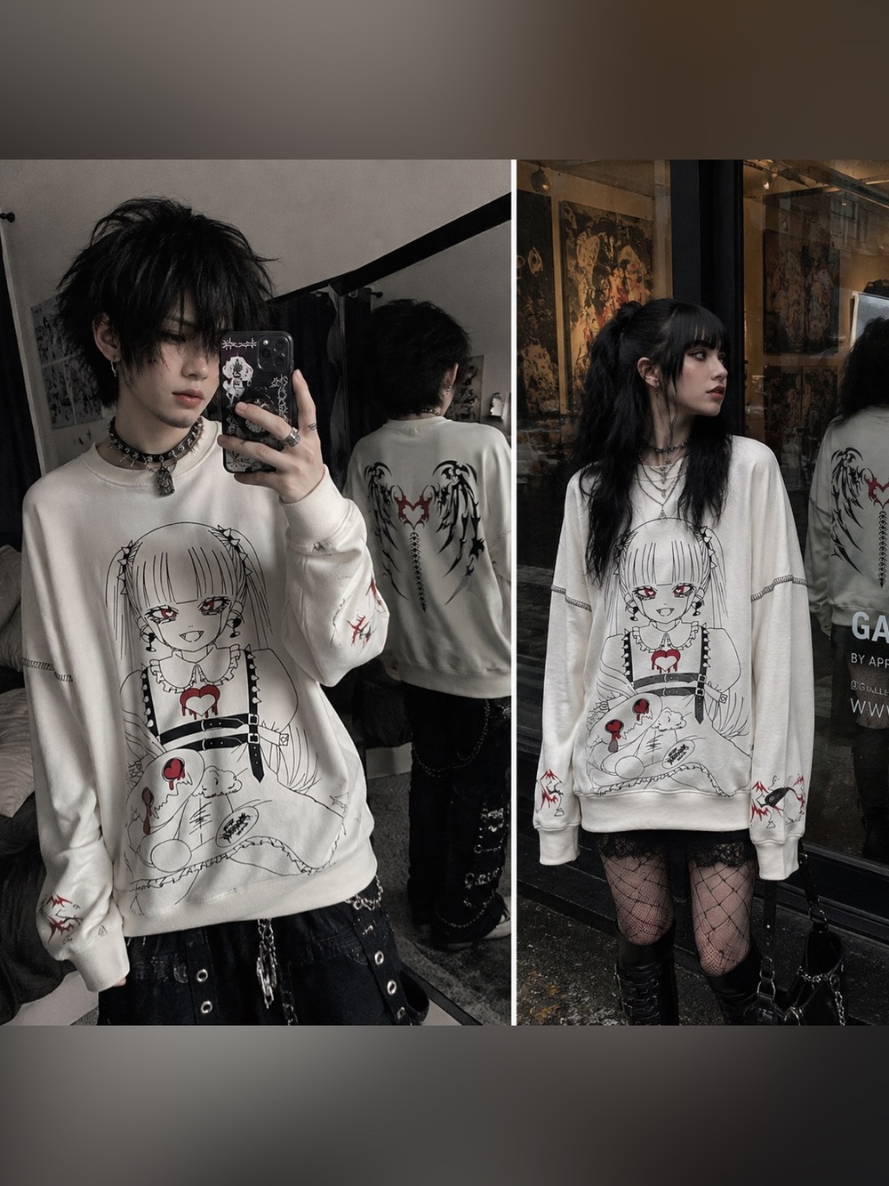 VOLCAN&APHRODITE Devil Girl Graphic Sweatshirt — Size M